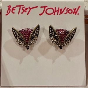 NEW BETSEY JOHNSON PETAL TO THE METAL FOX STUD PURPLE